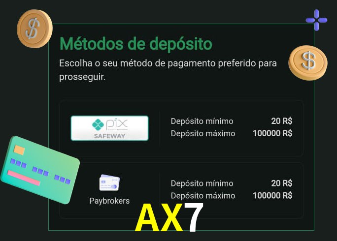 O cassino AX7bet oferece uma grande variedade de métodos de pagamento
